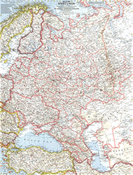 Western Russia 1959 Wall Maps by National Geographic