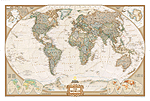 World Political Wall Map (antique tones)