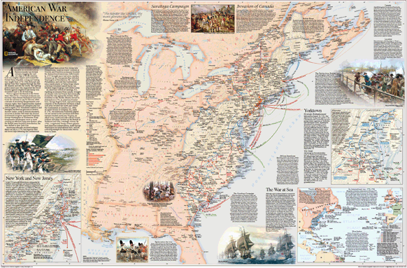 American Revolutionary War Wall Map