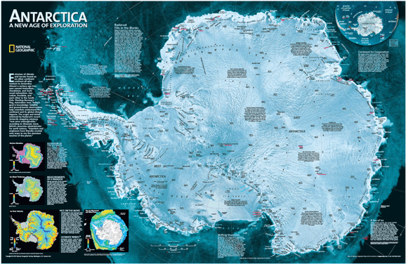 Antarctica Satellite Wall Map