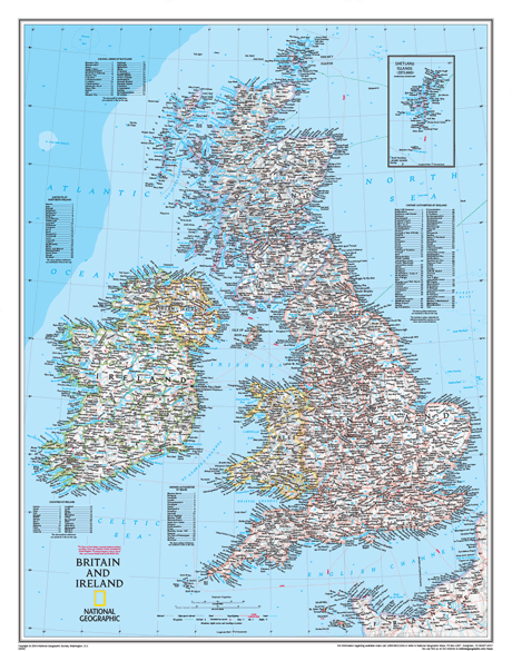 British Isles Political Wall Map