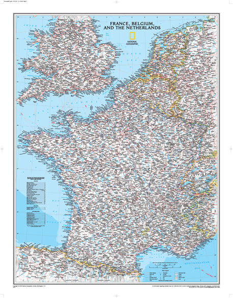 France Political Wall Map
