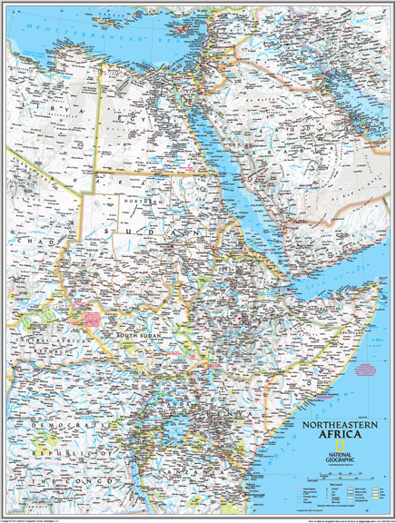 Northeastern Africa Wall Map