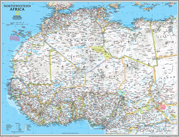 Northwestern Africa Wall Map