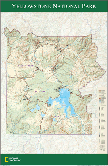 Yellowstone National Park Wall Map