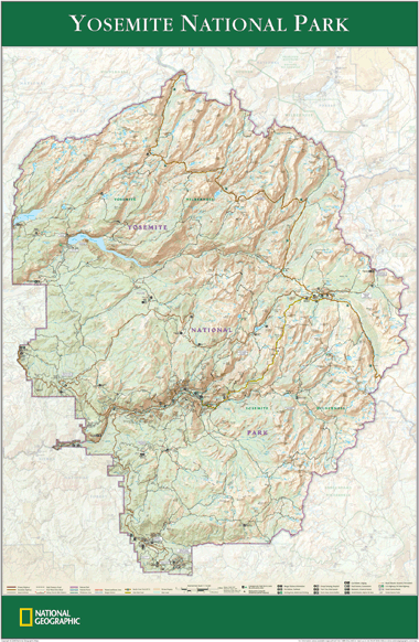 Yosemite National Park Wall Map