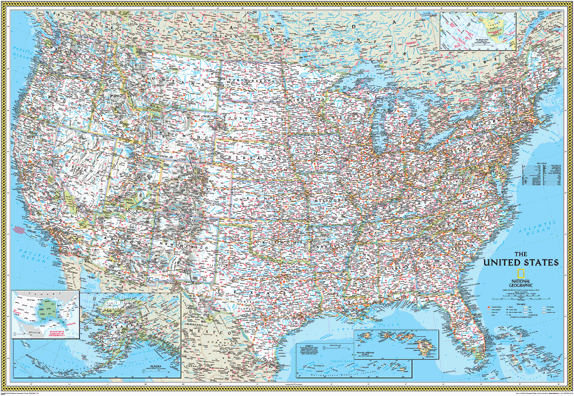 Political US and World Map Classroom Pull Down 2 Map Bundle