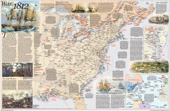 War of 1812 Wall Map