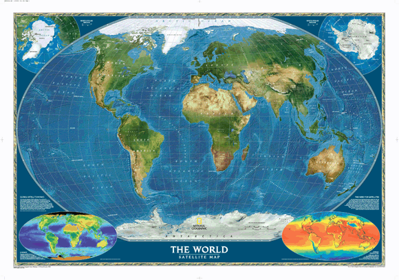 World Satellite Wall Map