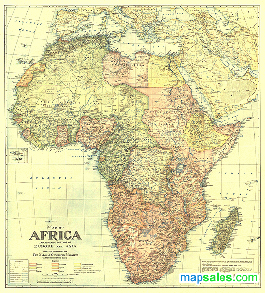 Africa 1922 Wall Map
