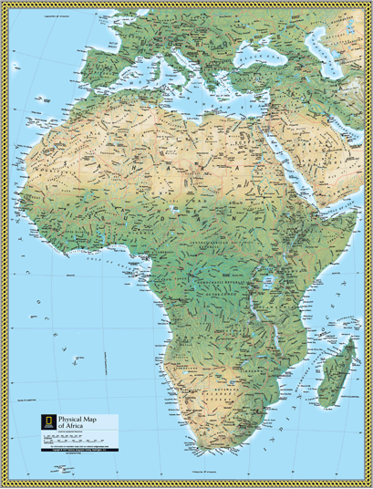 Africa Physical Wall Map