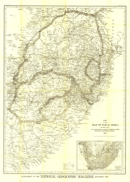 Africa's Seat of War 1899 Wall Map