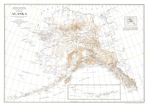 Alaska 1904 Wall Map