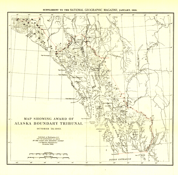Alaska Boundary Tribunal 1904 Wall Map