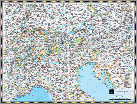 The Alps Wall Map