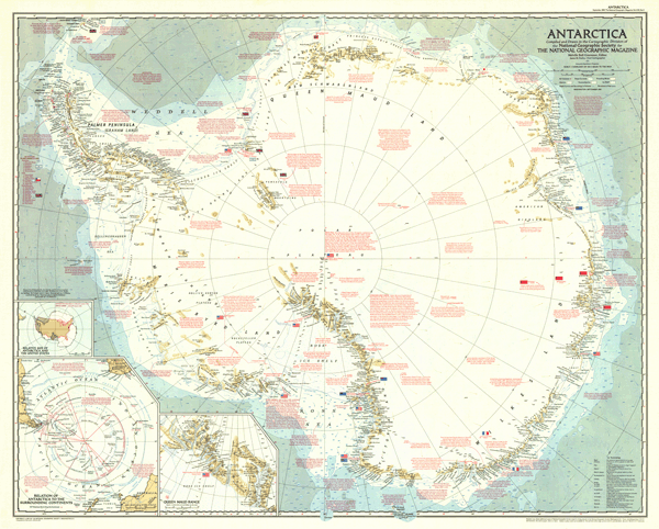 Antarctica 1957 Wall Map