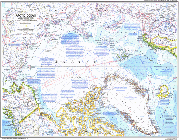 Arctic Ocean Wall Map 1983
