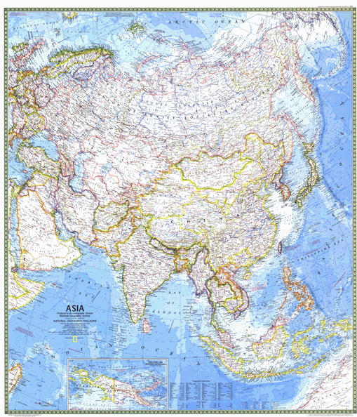 Asia 1971 Wall Map