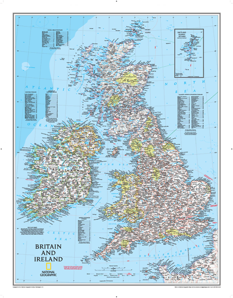 Britain and Ireland Wall Map