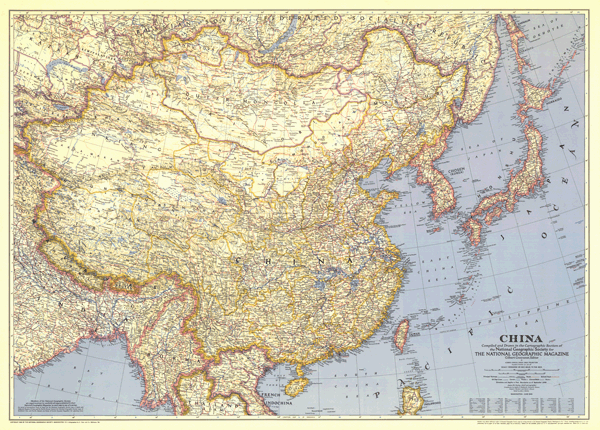 China 1945 Wall Map