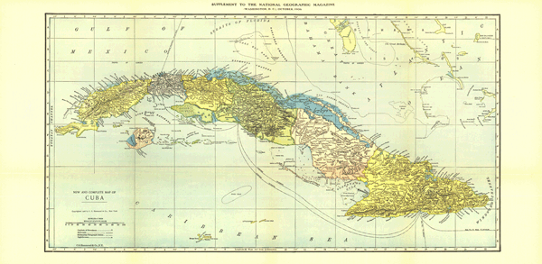 Cuba 1906 Wall Map