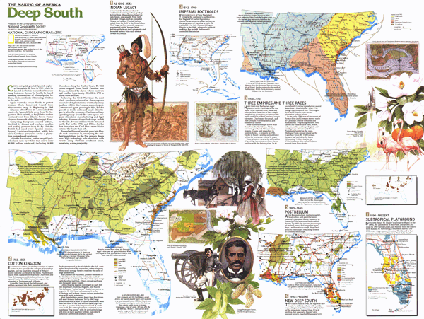 Deep South US 1983 Wall Map Part B