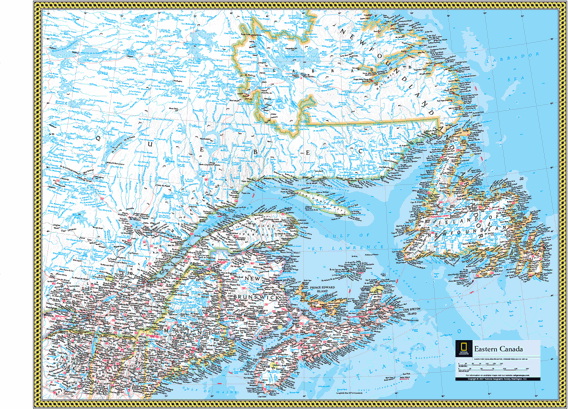 Eastern Canada Wall Map