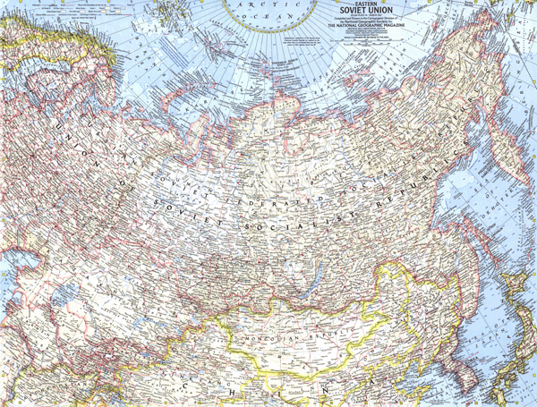 Eastern Russia 1967 Wall Map