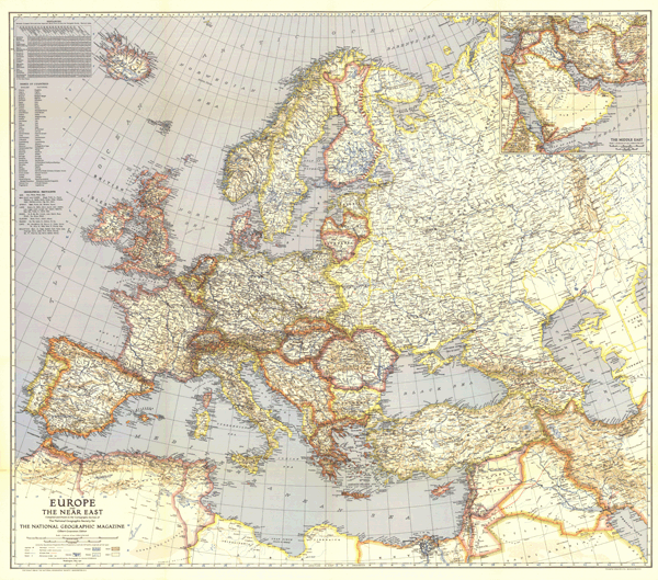 Europe 1940 Wall Map