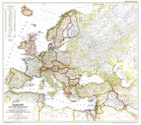 Europe 1949 Wall Map