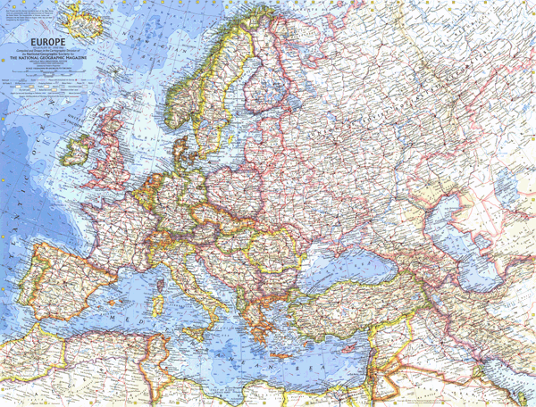 Europe 1962 Wall Map