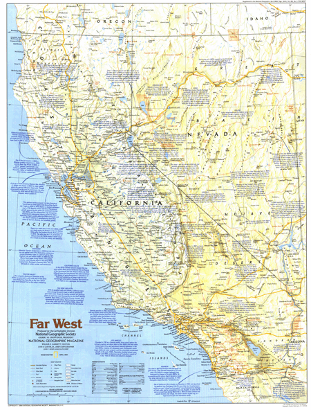 Far West US 1984 Wall Map