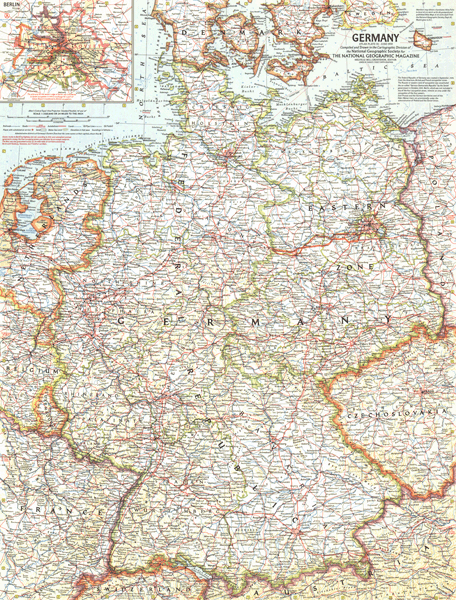 Germany 1959 Wall Map