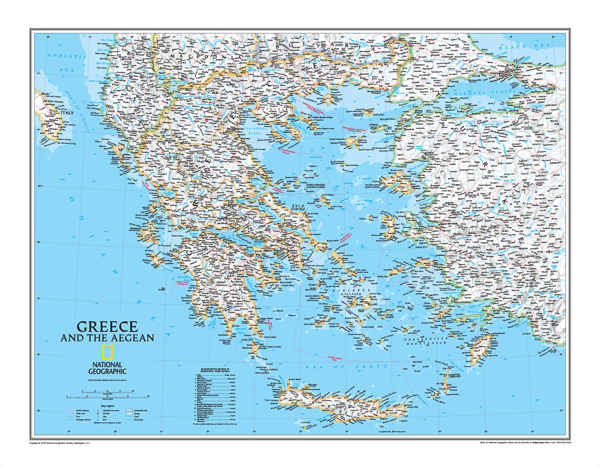 Greece and the Aegean Wall Map