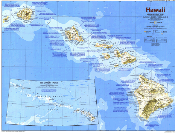 Hawaii 1983 Wall Map