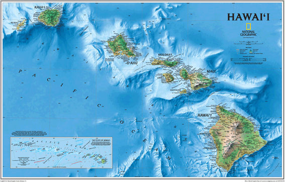 Hawaii Wall Map