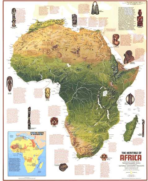 Heritage of Africa 1971 Wall Map