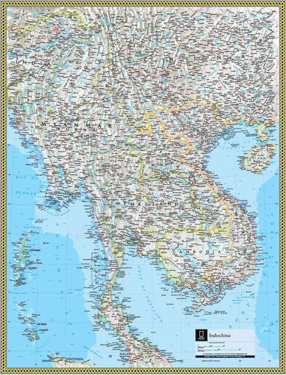 Indochina Wall Map