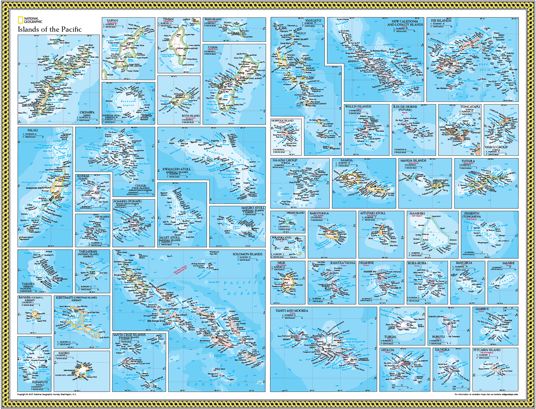 Islands of the Pacific Wall Map