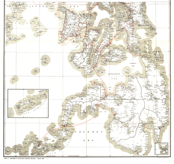 Military Cables and Telegraph Lines in the Philippines 1903 Wall Map