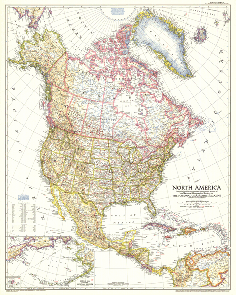North America 1952 Wall Map