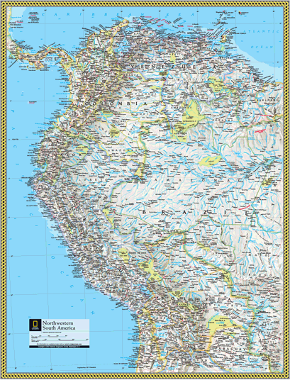 Northwestern South America Wall Map