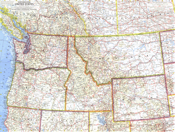 Northwestern US 1960 Wall Map