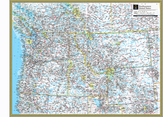 Northwestern US Wall Map