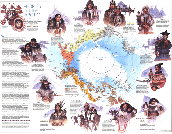 Peoples of the Arctic 1983 Wall Map