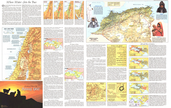 People of the Middle East 1972 Wall Map Part B