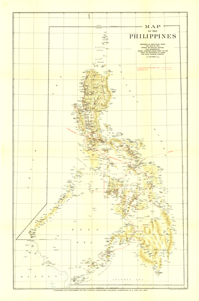 Philippines 1905 Wall Map