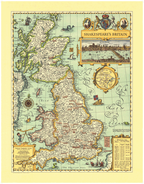 Shakespeare's Britain Wall Map