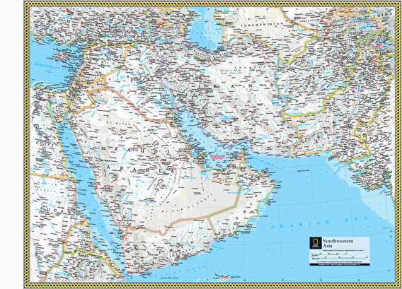 Southwestern Asia Wall Map