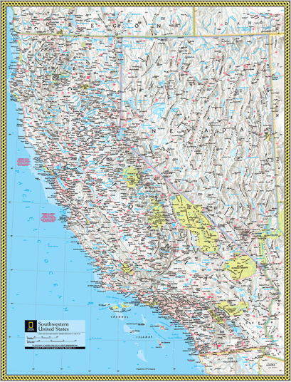 Southwestern US Wall Map